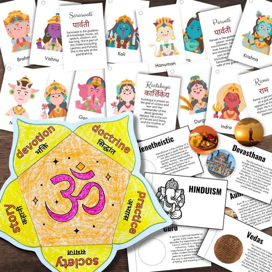 Hindu Religion Study Printable – Deity Cards, Flipbook, Craft & Calendar Activity