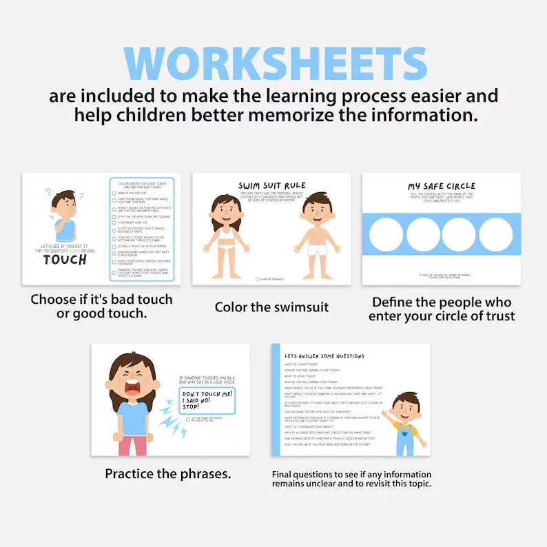 Good and Bad Touch Learning Printable Booklet – Body Safety Education for Kids