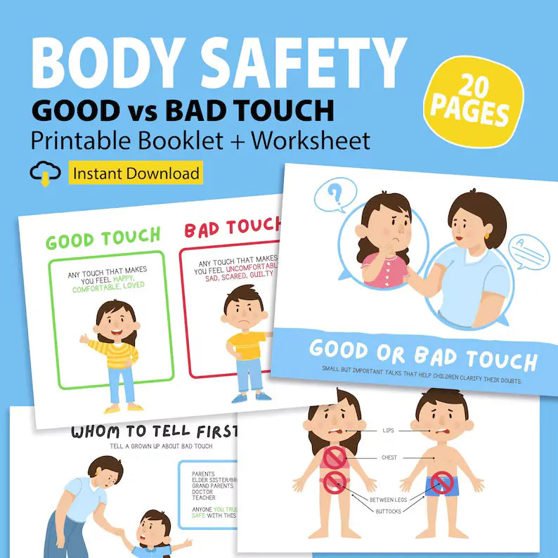 Good and Bad Touch Learning Printable Booklet – Body Safety Education for Kids