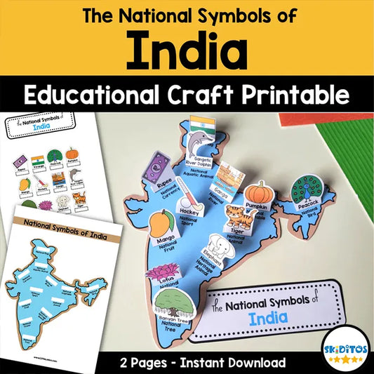 National Symbols of India Craft – Educational Printable Activity for Kids
