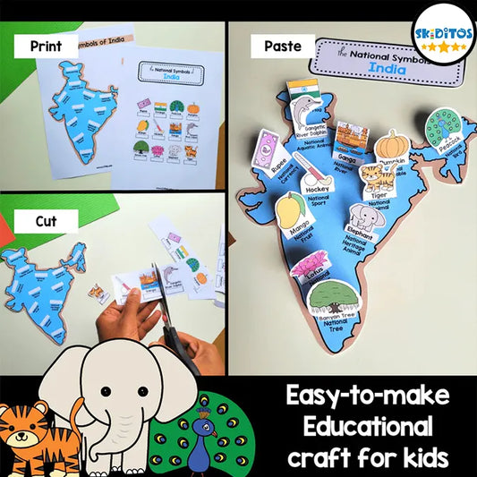 National Symbols of India Craft – Educational Printable Activity for Kids