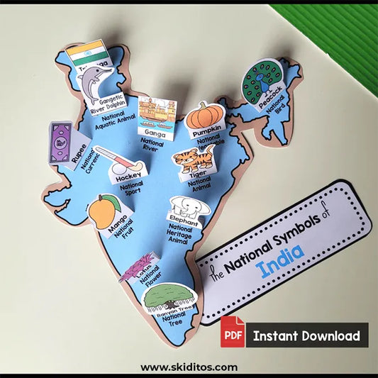 National Symbols of India Craft – Educational Printable Activity for Kids