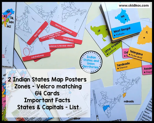 Indian States and Union Territories Learning Pack – Printable Posters, Cards & Activities