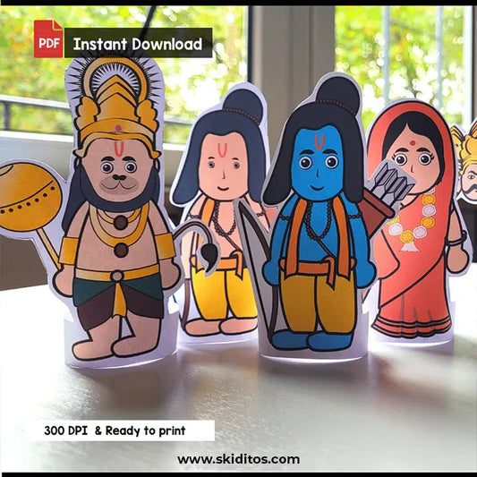 Ramayana Printable Puppets – DIY Craft Activity for Kids