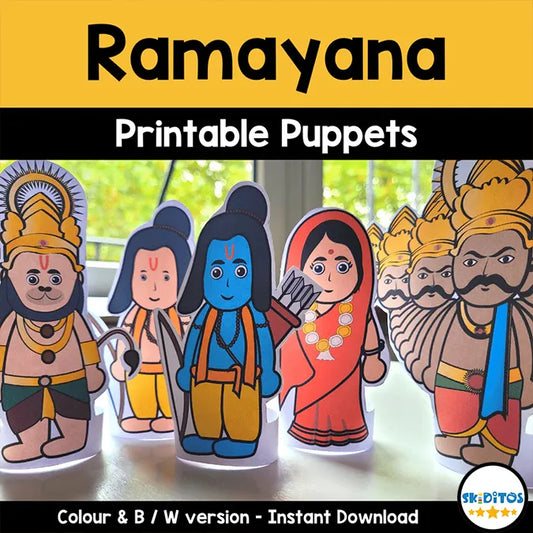 Ramayana Printable Puppets – DIY Craft Activity for Kids