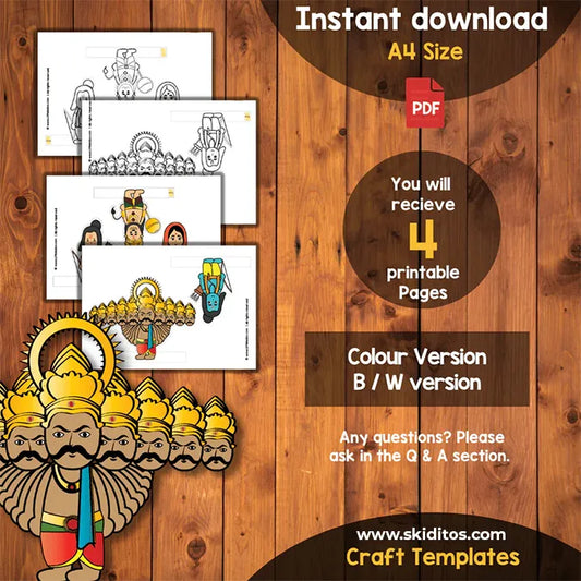 Ramayana Printable Puppets – DIY Craft Activity for Kids