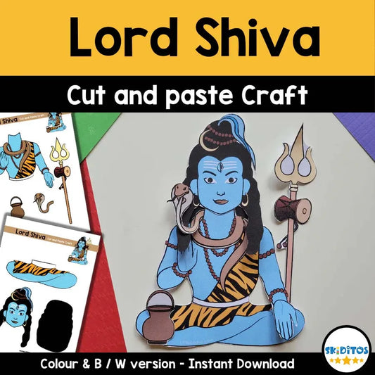 Lord Shiva Cut and Paste Craft – DIY Printable for Kids